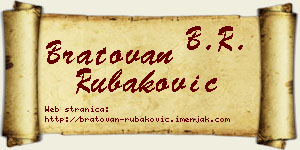 Bratovan Rubaković vizit kartica